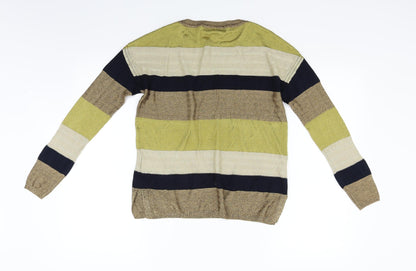Next Womens Yellow Striped  Pullover Jumper Size 6