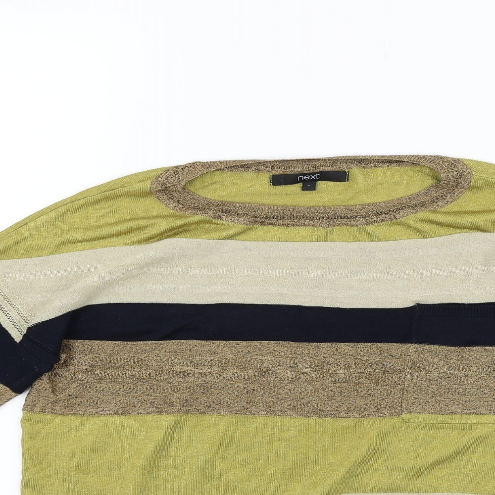 NEXT Womens Yellow Striped  Pullover Jumper Size 6