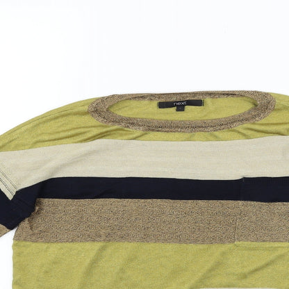 Next Womens Yellow Striped  Pullover Jumper Size 6
