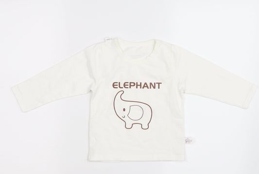 Botai Boys Ivory Animal Print  Pullover T-Shirt One Size  - Elephant