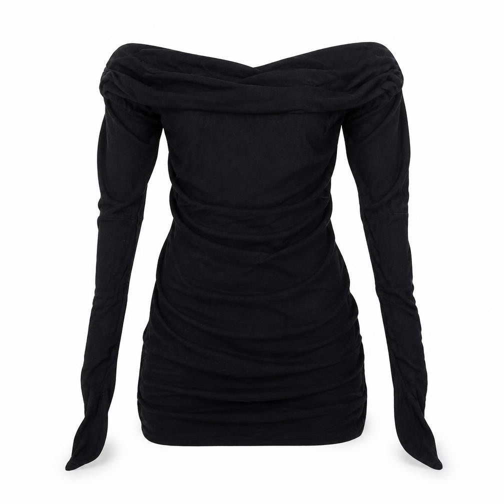 Evita Womens Black   Basic T-Shirt Size S  - bow on scoop back