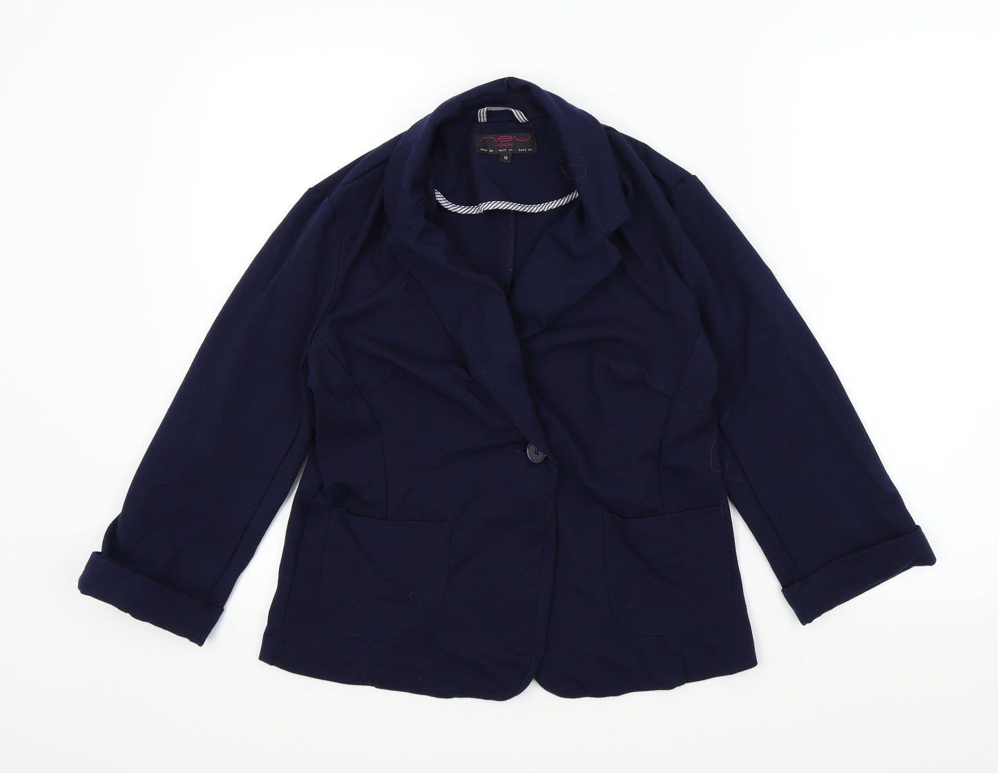 New Look Womens Blue Houndstooth  Jacket  Size 12