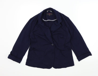 New Look Womens Blue Houndstooth  Jacket  Size 12