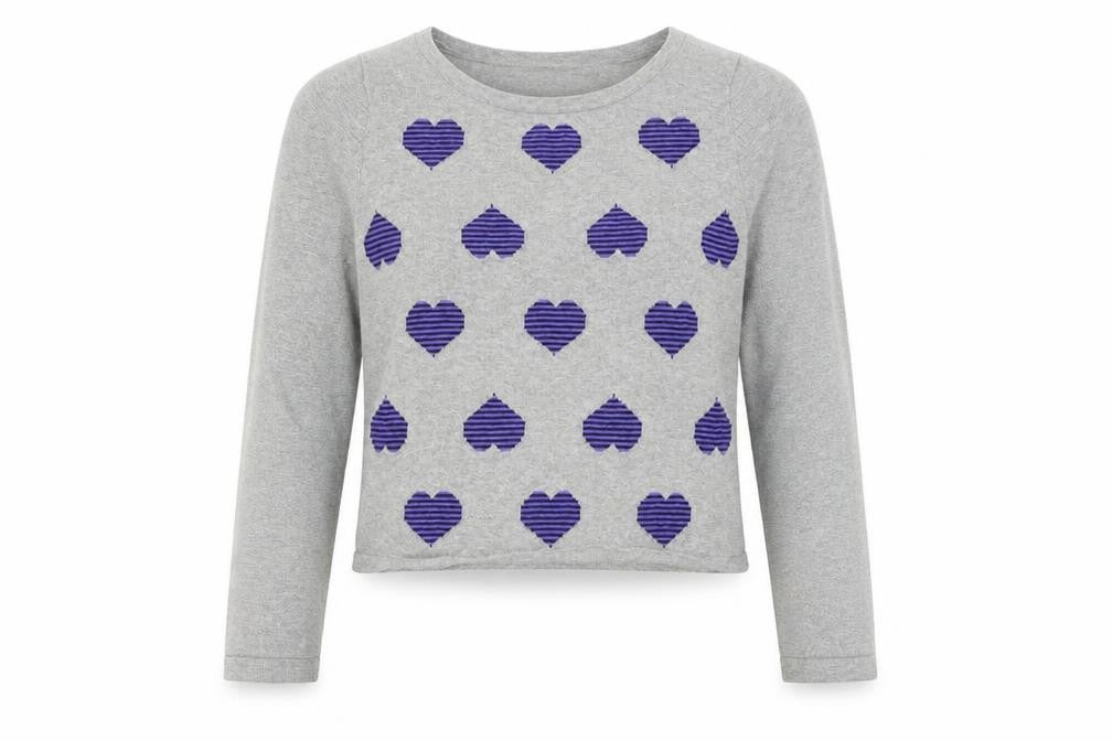 NEXT  Womens Grey   Pullover Jumper Size 12  - heart pattern