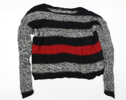 New Look  Womens Grey Striped  Pullover Jumper Size S
