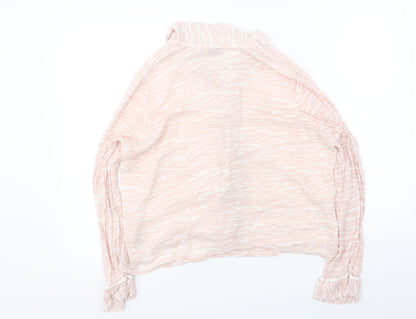 Dorothy Perkins  Womens Pink Animal Print  Basic Button-Up Size M
