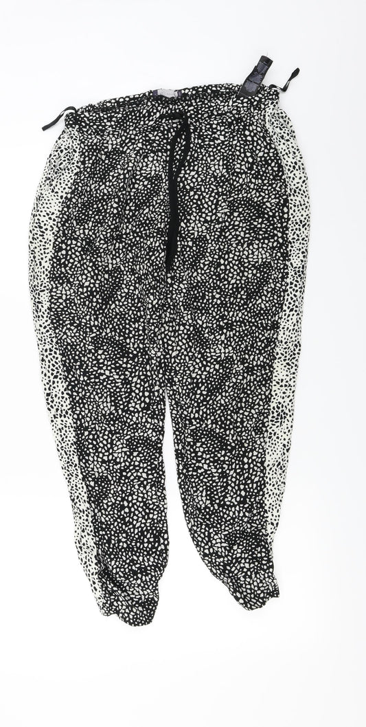 Marks and Spencer  Womens White Animal Print  Trousers  Size 12 L24 in