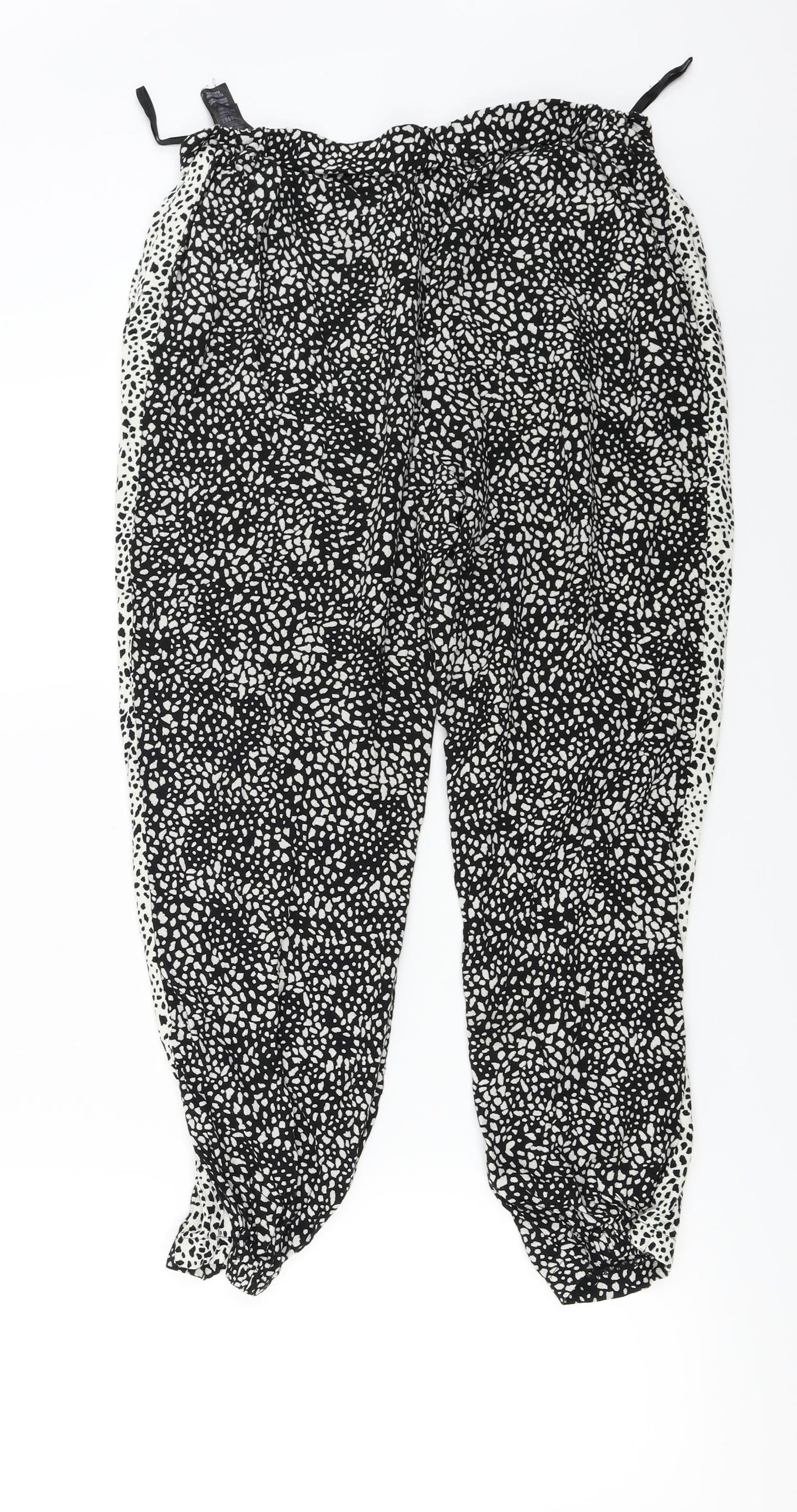 Marks and Spencer  Womens White Animal Print  Trousers  Size 12 L24 in