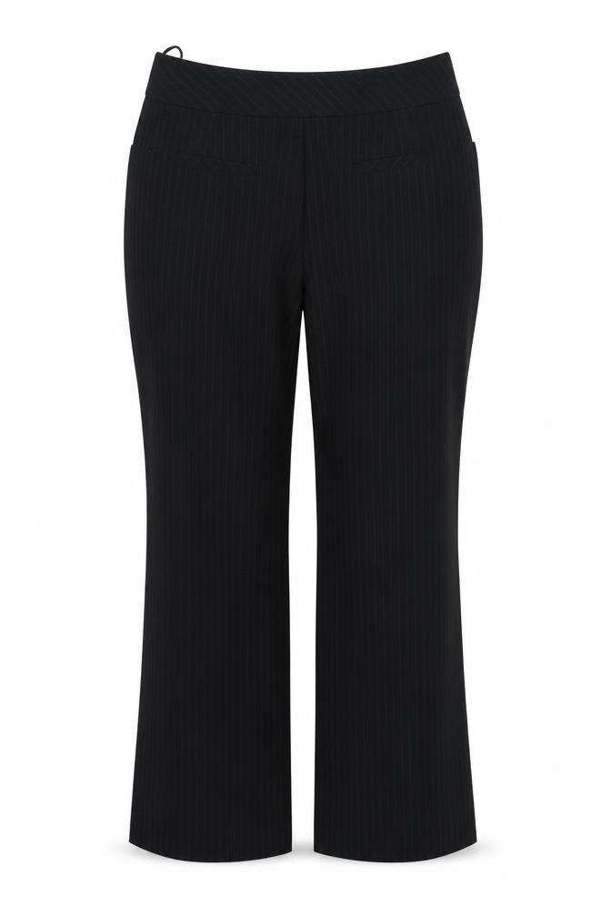 TU Womens Black Striped  Trousers  Size 14 L31 in