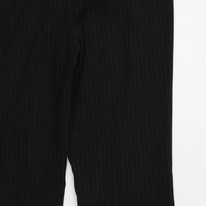 Tu Womens Black Striped  Trousers  Size 14 L31 in