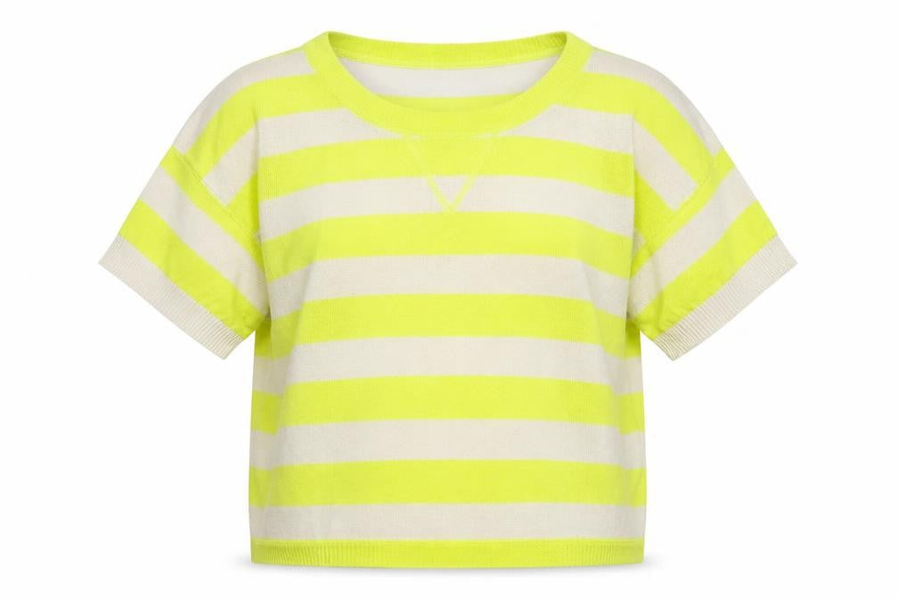 Mango Womens Yellow Striped Knit Pullover Jumper Size S