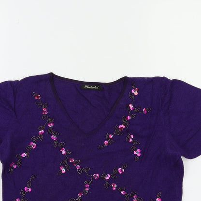 Berkertex Womens Purple  Knit Pullover Jumper Size 10
