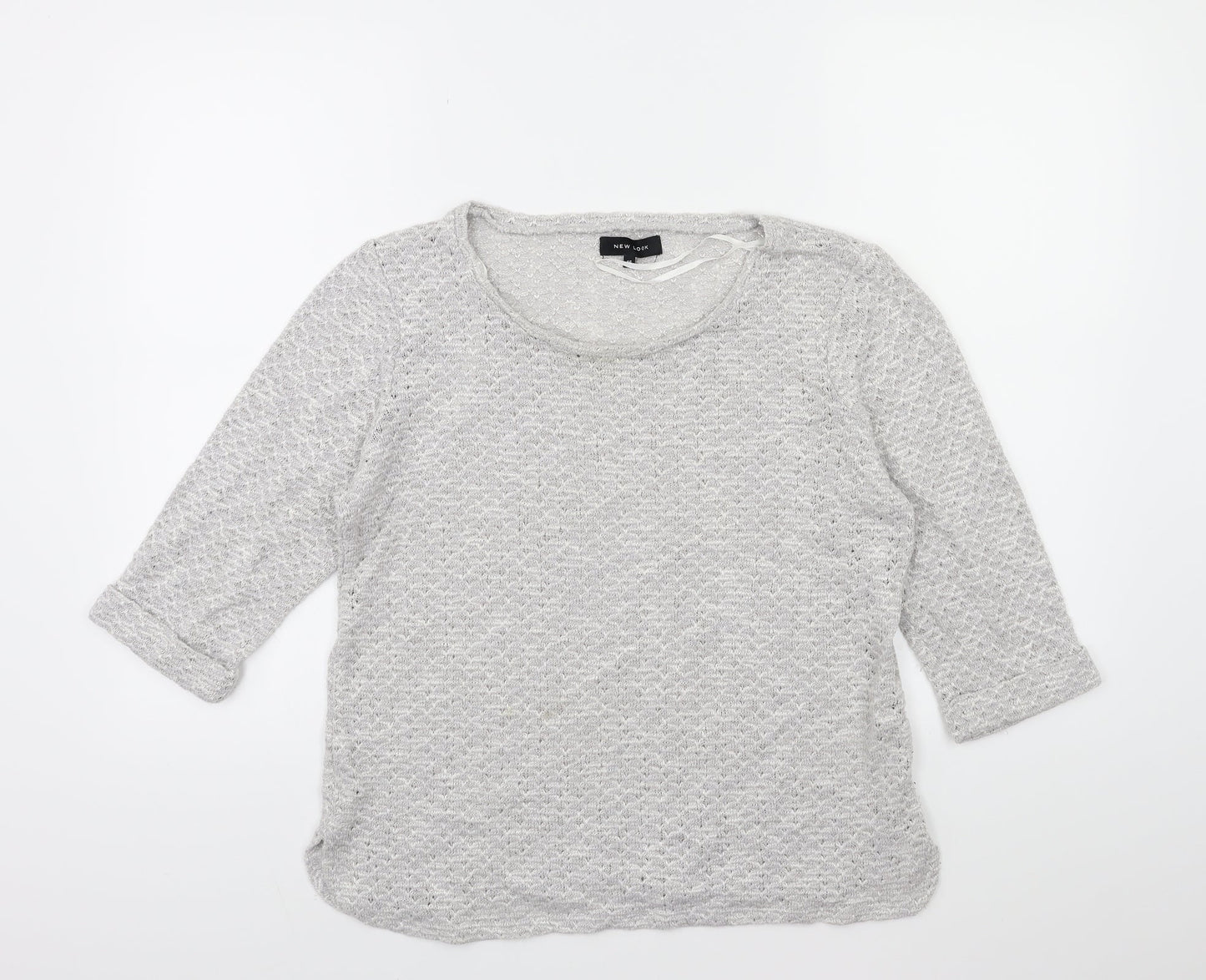 New Look Womens Grey  Knit Pullover Jumper Size 16