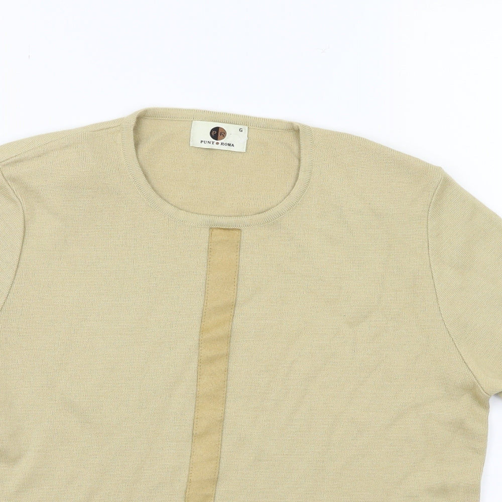 Punt Roma Womens Beige  Knit Pullover Jumper Size L