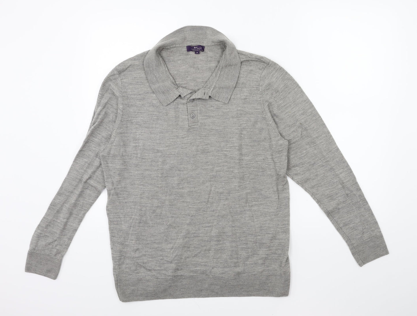 Tailor & Cutter Mens Grey  Knit Pullover Jumper Size XL