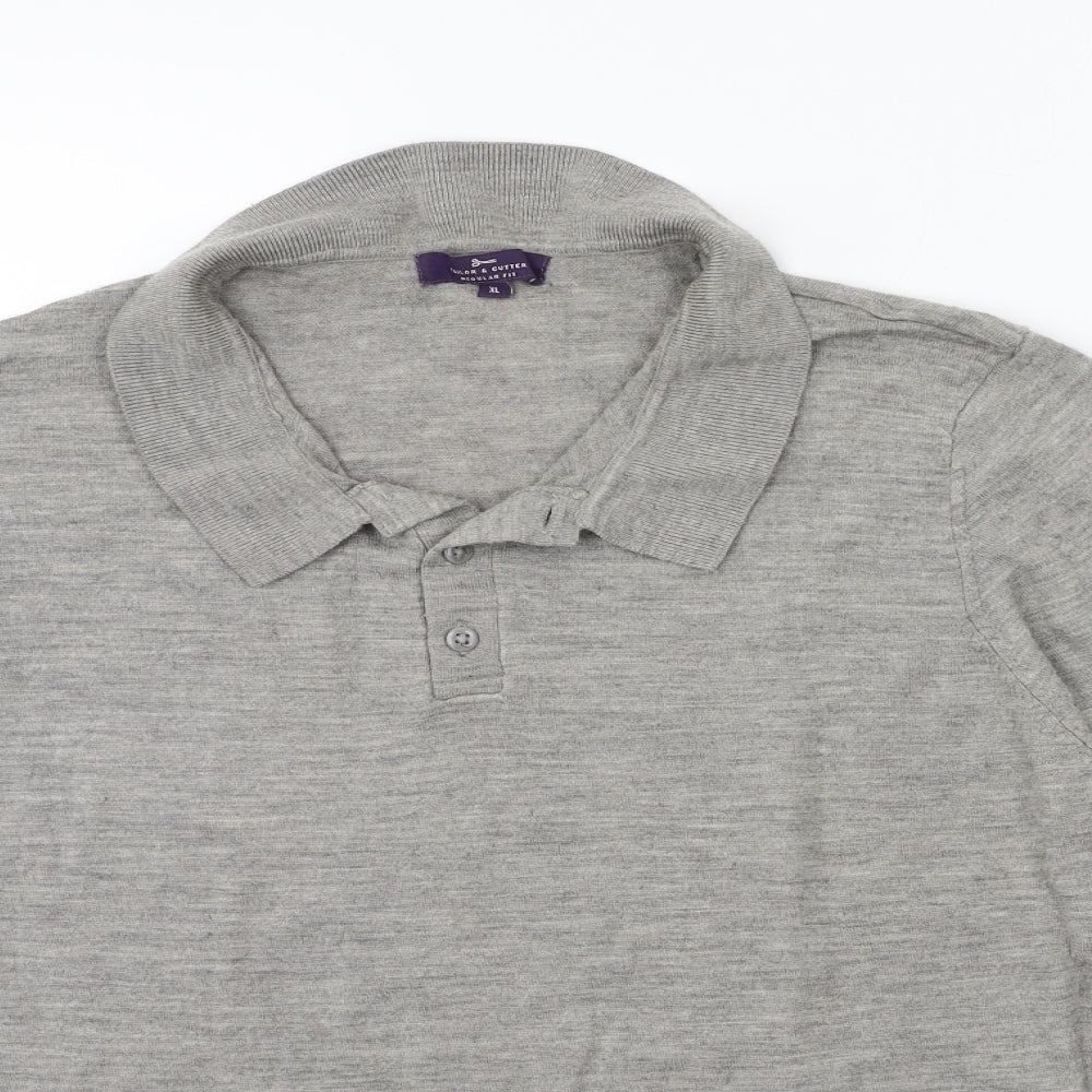 Tailor & Cutter Mens Grey  Knit Pullover Jumper Size XL
