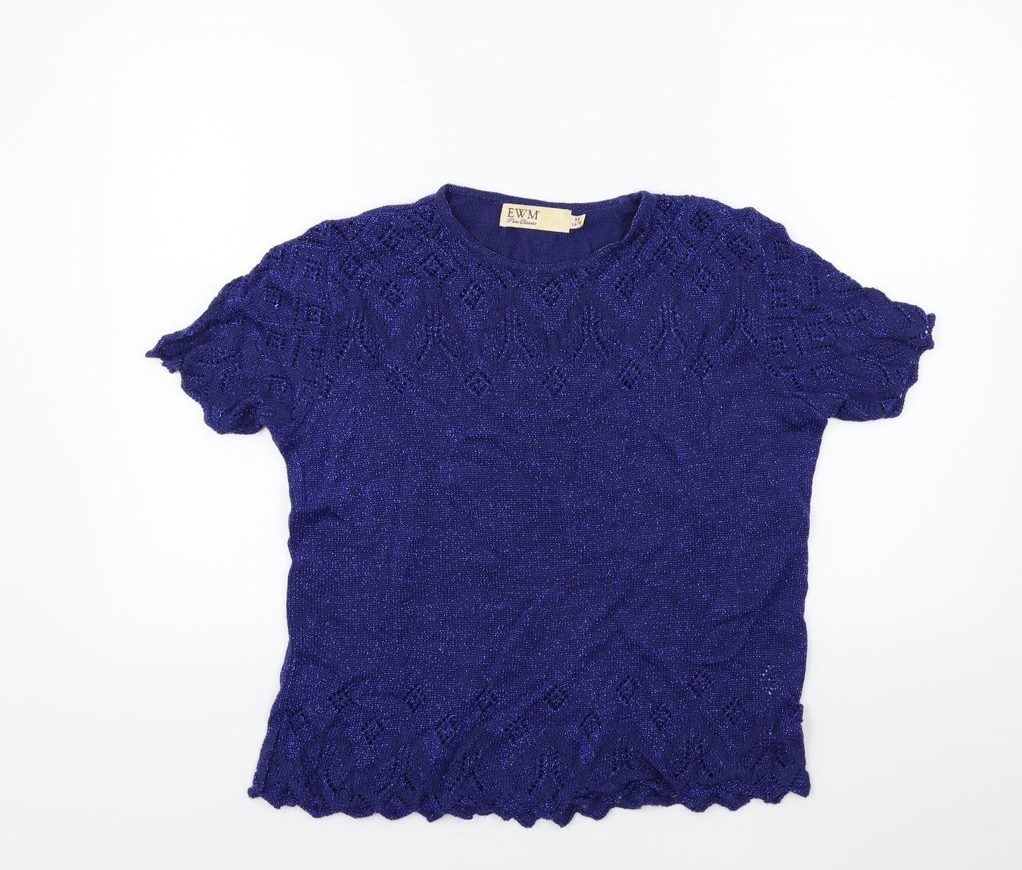 EWM Womens Blue  Knit Pullover Jumper Size 14