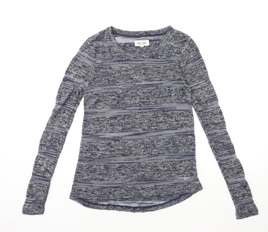 New Look Womens Blue Striped Knit Pullover Jumper Size 10