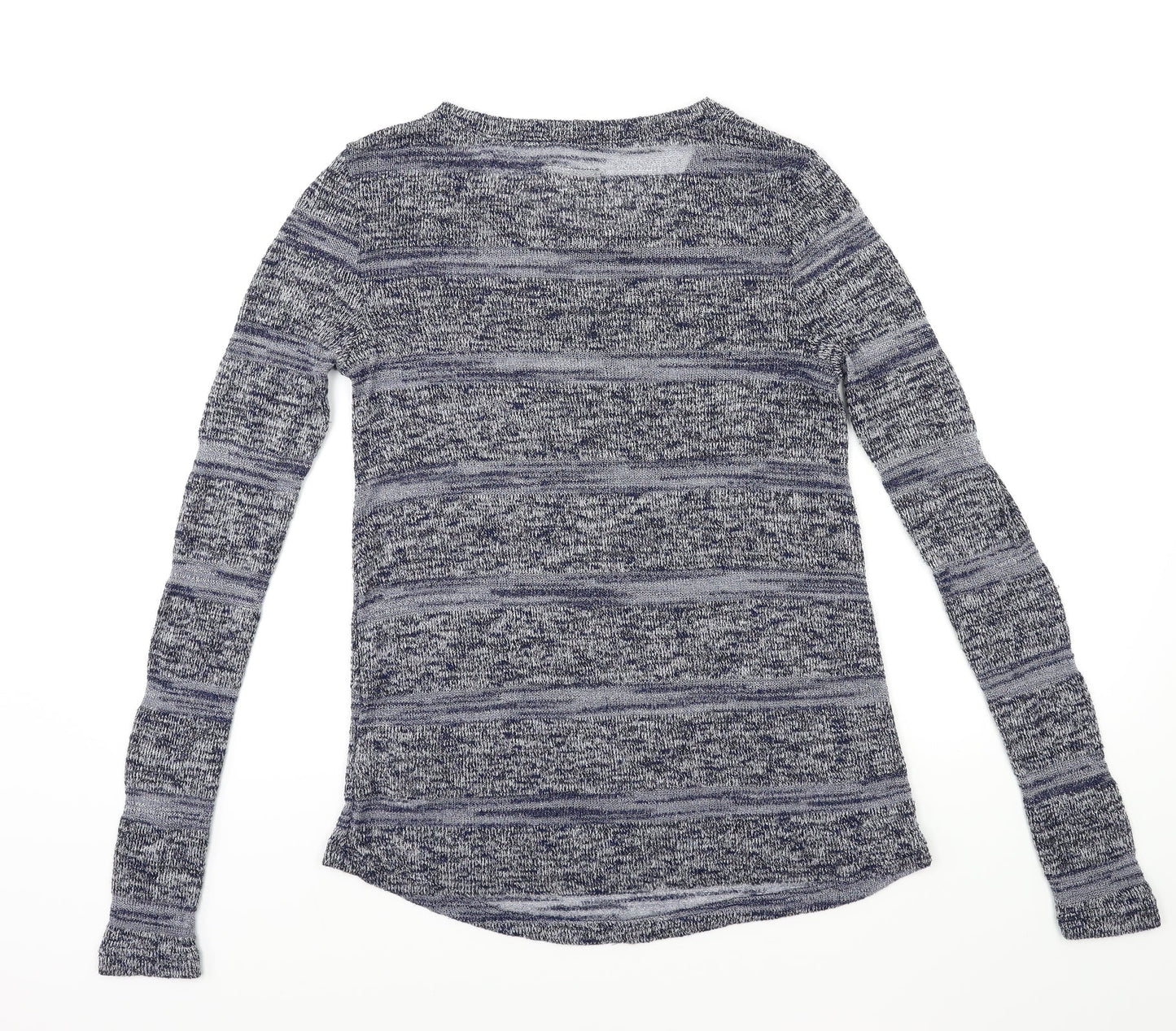 New Look Womens Blue Striped Knit Pullover Jumper Size 10
