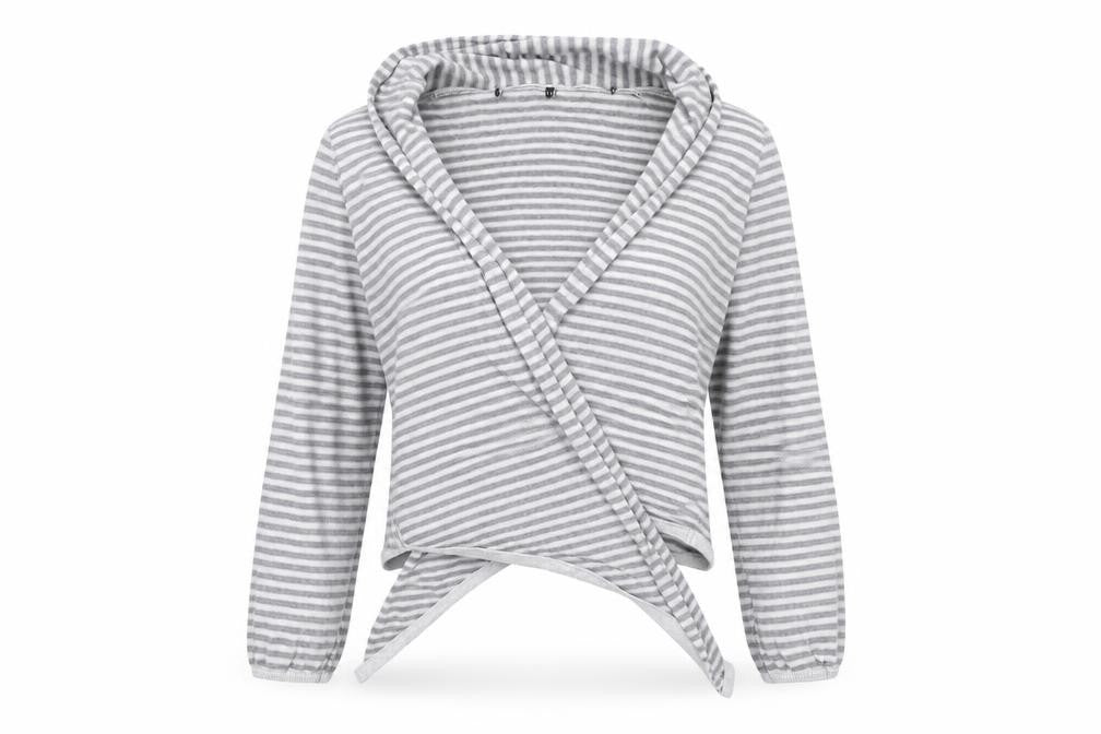 Atmosphere Womens Grey Striped Knit Cardigan Jumper Size 8