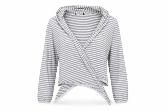 Atmosphere Womens Grey Striped Knit Cardigan Jumper Size 8