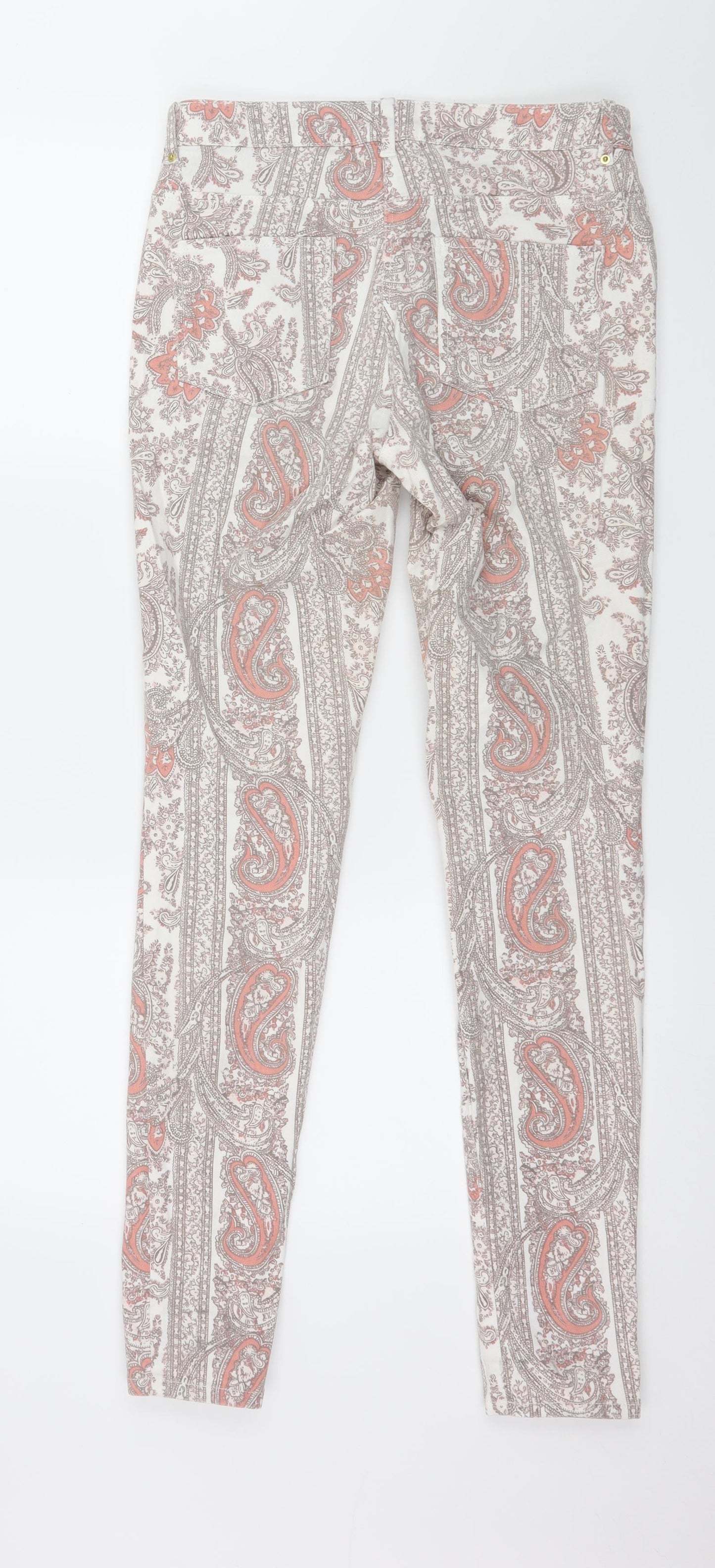 H&M Womens Multicoloured Paisley Denim Skinny Jeans Size 10 L30 in