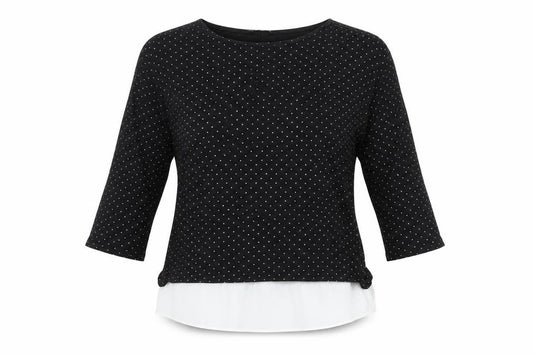 Stradivarius Womens Beige Polka Dot Jersey Basic T-Shirt Size M