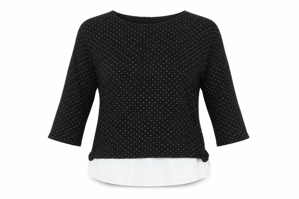 Stradivarius Womens Beige Polka Dot Jersey Basic T-Shirt Size M