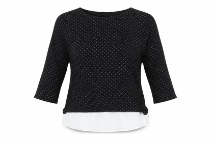 Stradivarius Womens Beige Polka Dot Jersey Basic T-Shirt Size M
