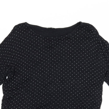 Stradivarius Womens Beige Polka Dot Jersey Basic T-Shirt Size M