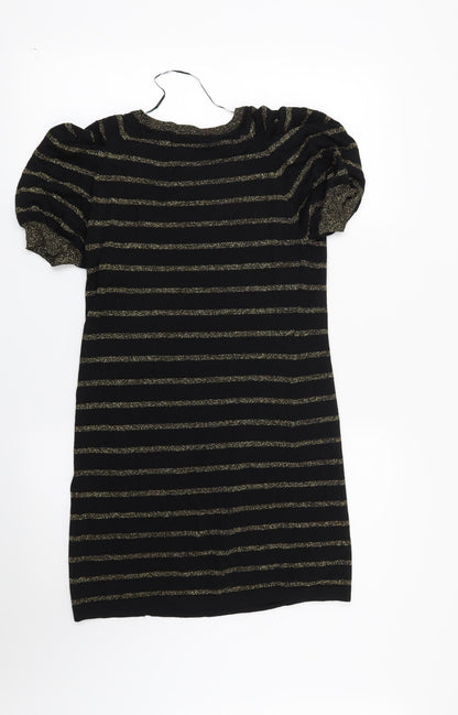 George Womens Black Striped  Pullover Jumper Size 12