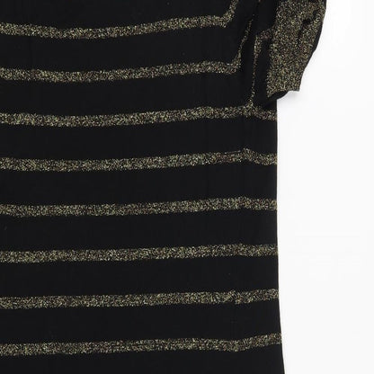 George Womens Black Striped  Pullover Jumper Size 12