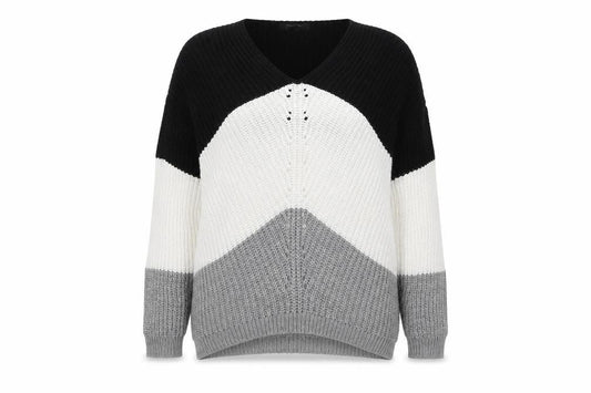 Primark Womens Black Striped  Pullover Jumper Size 6