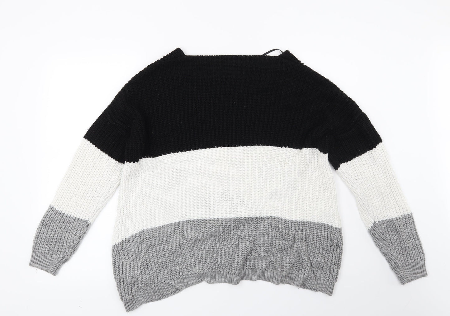 Primark Womens Black Striped  Pullover Jumper Size 6