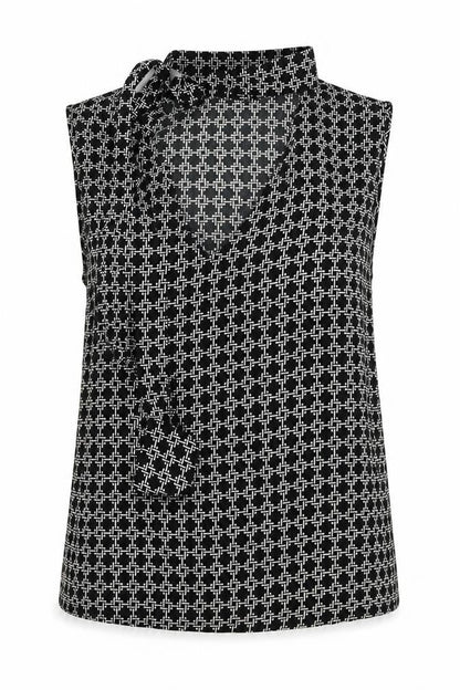 Boohoo Womens Black Geometric  Basic T-Shirt Size 10