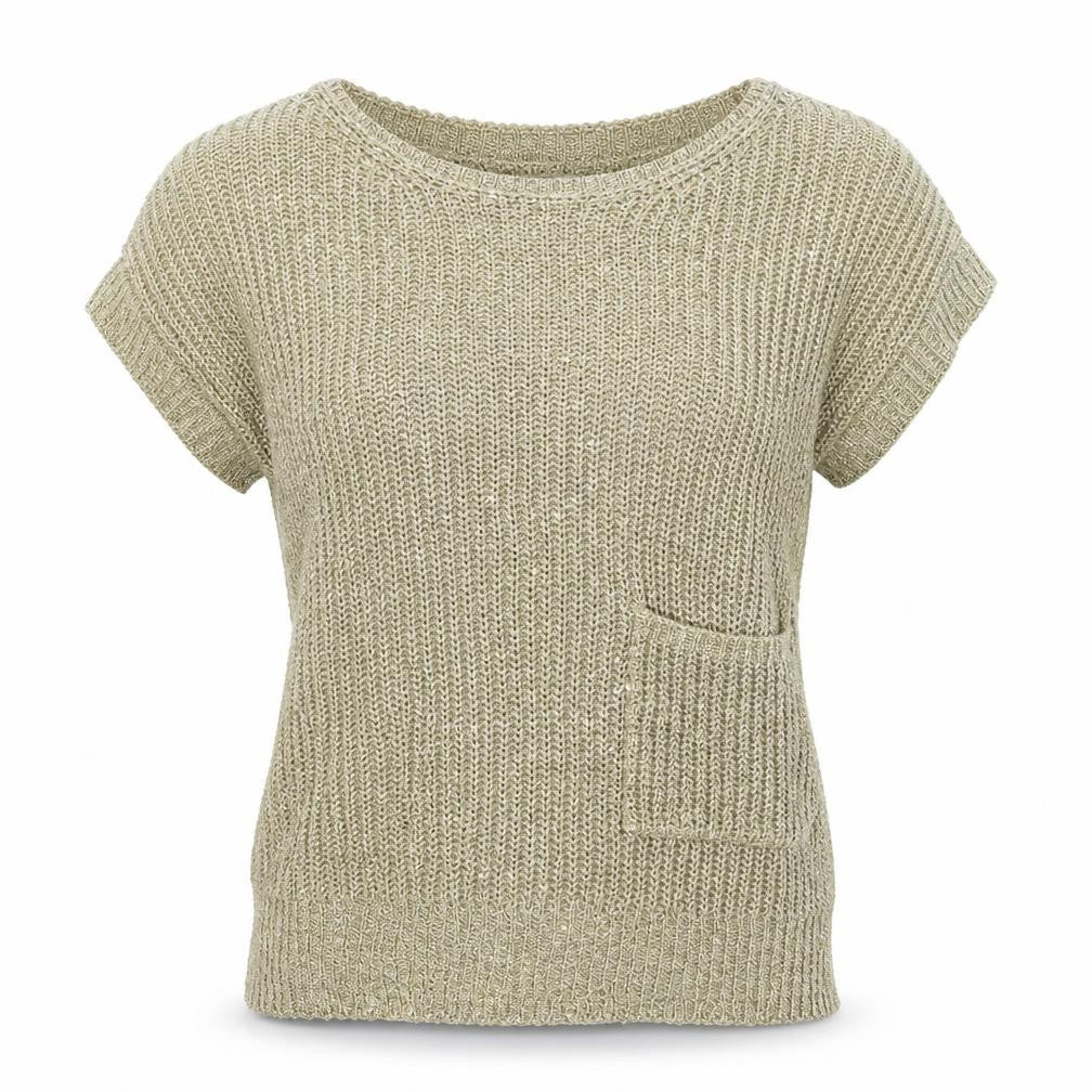 Wallis Womens Gold  Knit Pullover Jumper Size S  - Oversized