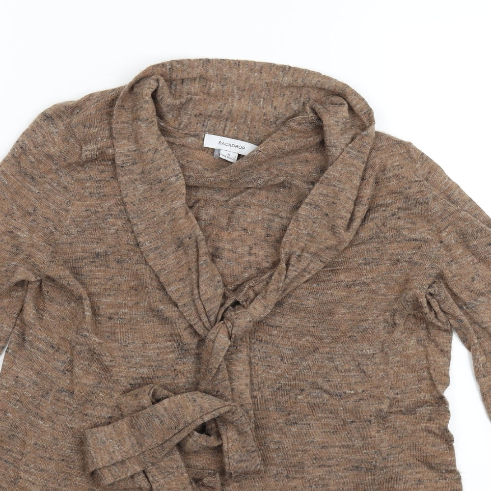 Backdrop Womens Grey  Knit Pullover Jumper Size S