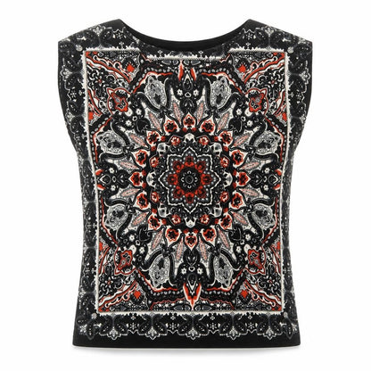 Select Womens Black Paisley  Basic Blouse Size 6