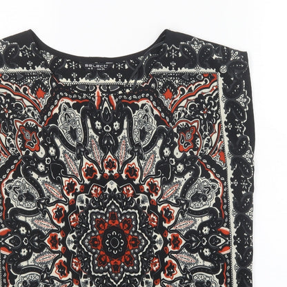 Select Womens Black Paisley  Basic Blouse Size 6