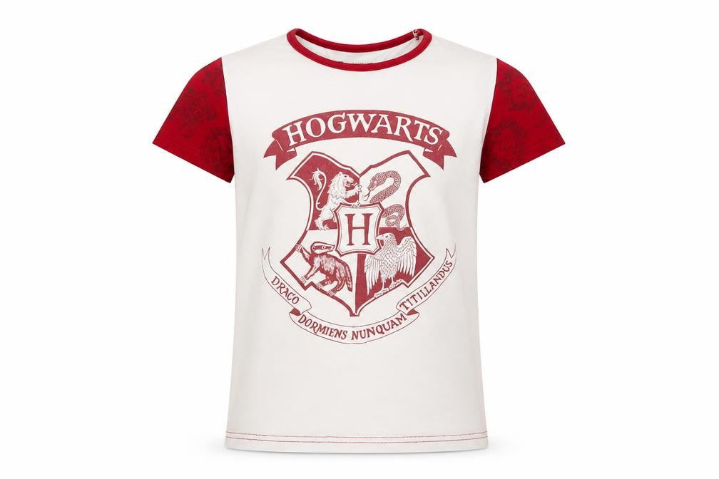 Character Boys White   Basic T-Shirt Size 9-10 Years  - hogwarts