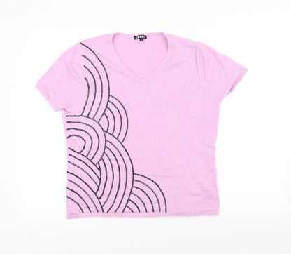Casamia Womens Pink Basic T-Shirt Size M