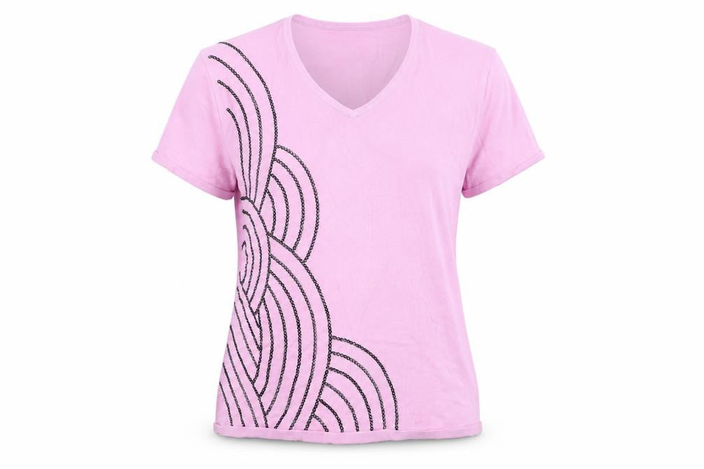 Casamia Womens Pink Basic T-Shirt Size M
