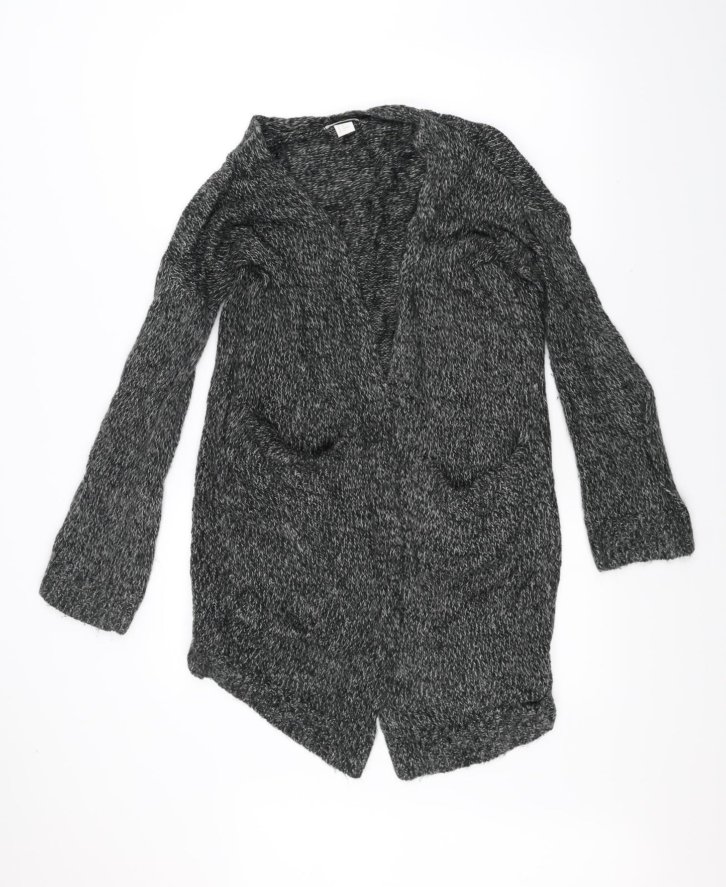 H&M Womens Grey  Knit Jacket Coatigan Size XS
