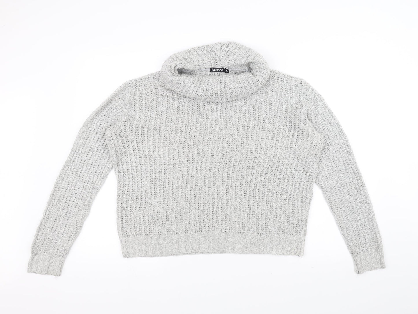 Boohoo Womens Grey  Knit Pullover Jumper Size M