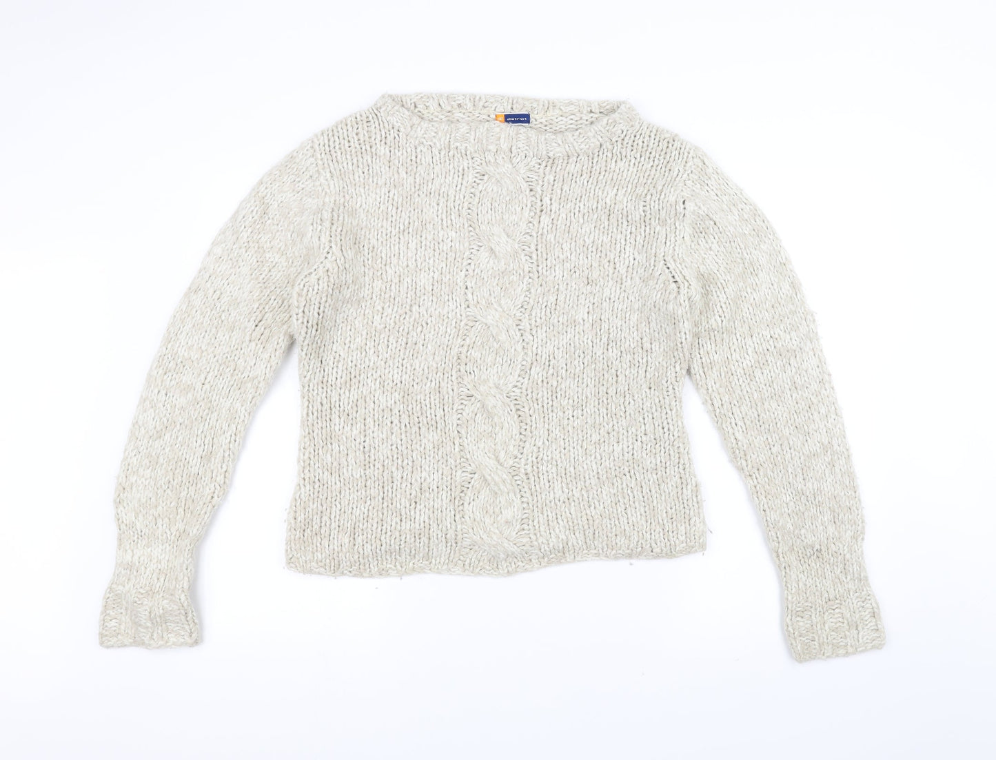 District Womens White  Knit Pullover Jumper Size 14