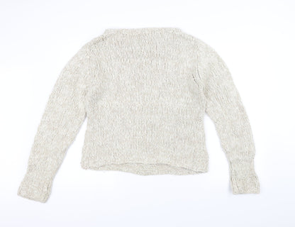 District Womens White  Knit Pullover Jumper Size 14