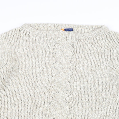 District Womens White  Knit Pullover Jumper Size 14
