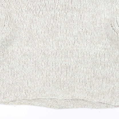 District Womens White  Knit Pullover Jumper Size 14