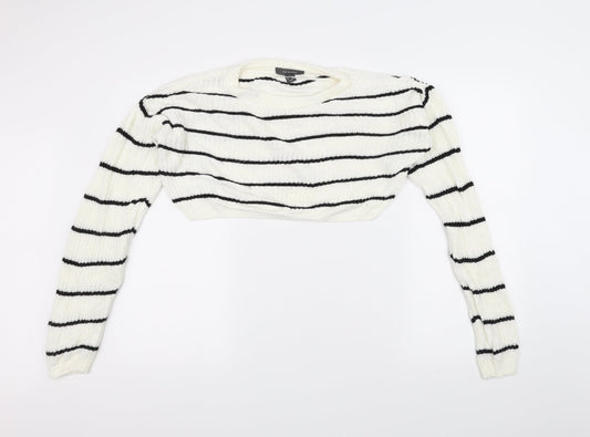 Primark Womens White  Knit Pullover Jumper Size XS