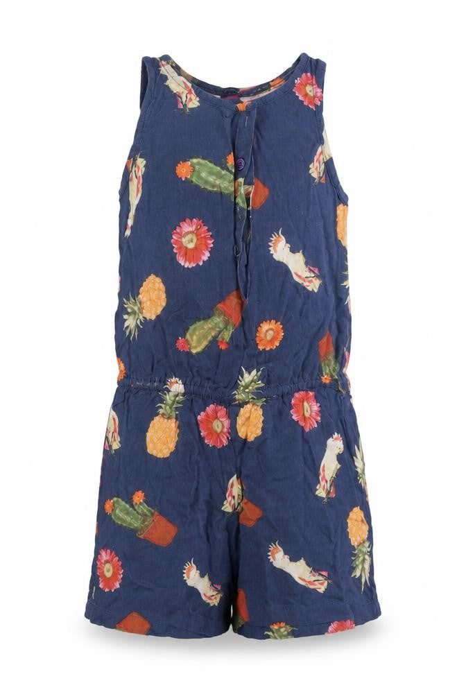 NEXT Girls Black Spotted  Playsuit One-Piece Size 4 Years  - Fruit